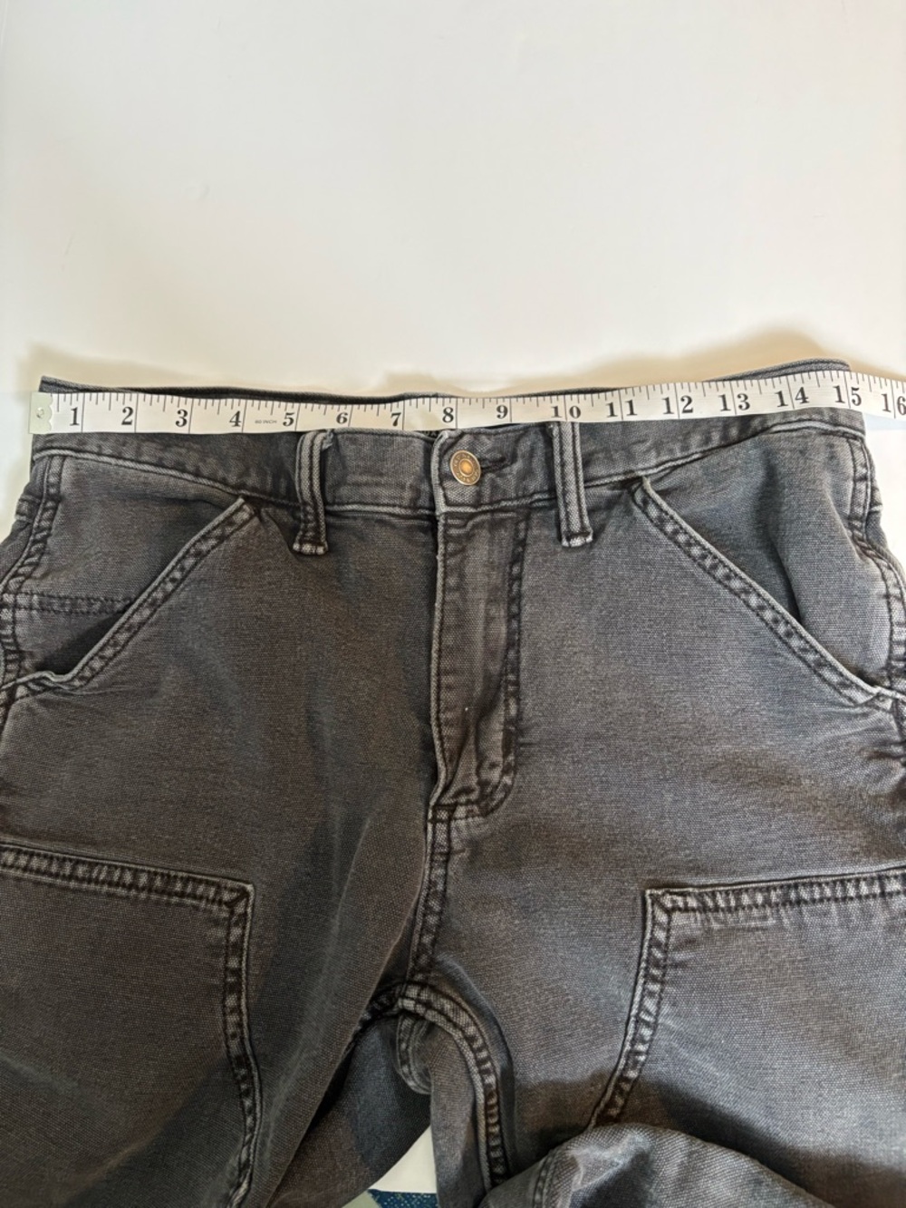 Old Navy Men's Washed Black Slim Straight Utility Jeans, Sz 30. - Picture 7 of 12